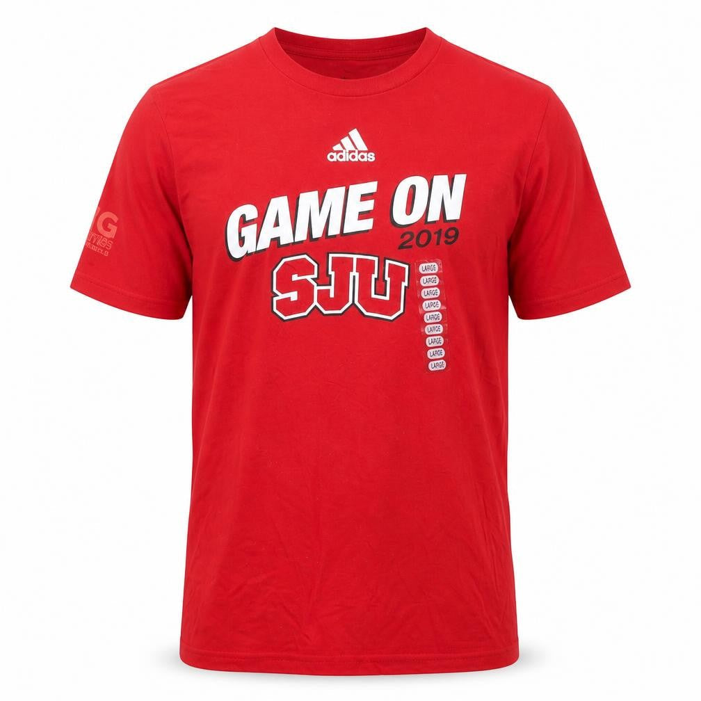 Adidas Men's Red Game On SJU 2019 Graphic T-Shirt Size L