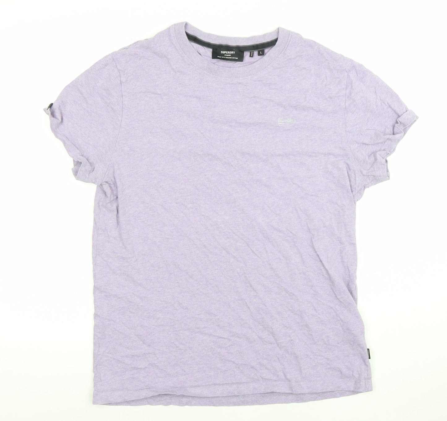 Superdry Studios Men's Lilac Organic Cotton Crew Neck T-Shirt Size L