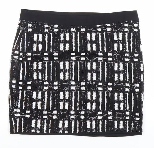 Vero Moda Women’s Black Sequin Pencil Mini Skirt Size 10