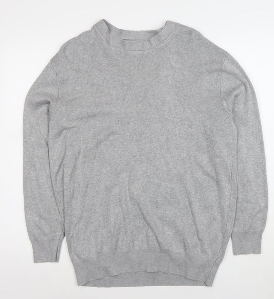 Zara Women’s Grey Viscose Blend Crew Neck Long Sleeve Jumper Size 14