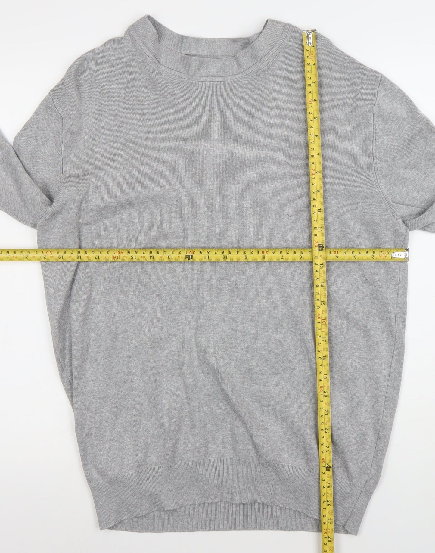 Zara Women’s Grey Viscose Blend Crew Neck Long Sleeve Jumper Size 14