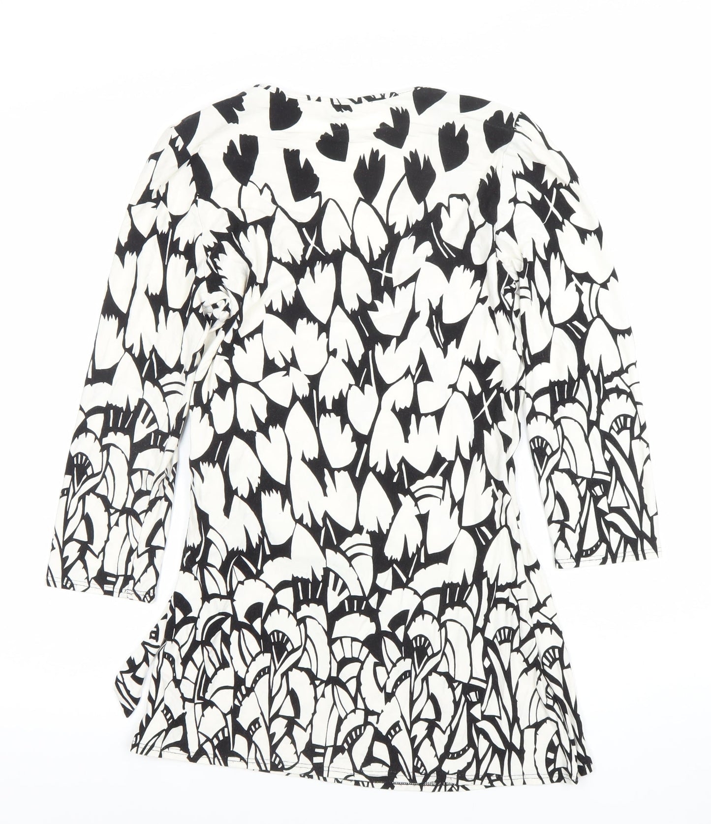 Marks and Spencer Womens Black Floral Wrap Jersey Blouse Size 10