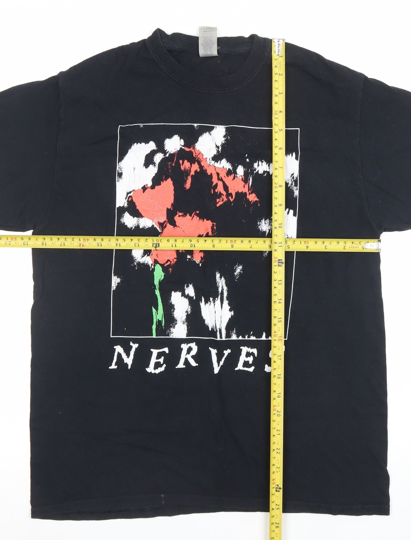 Gildan Men’s Black Heavy Cotton Band Graphic Rock T-Shirt Size M