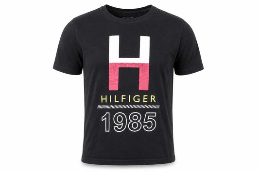 Tommy Hilfiger Men's Black XL 1985 Logo Graphic Cotton T-Shirt