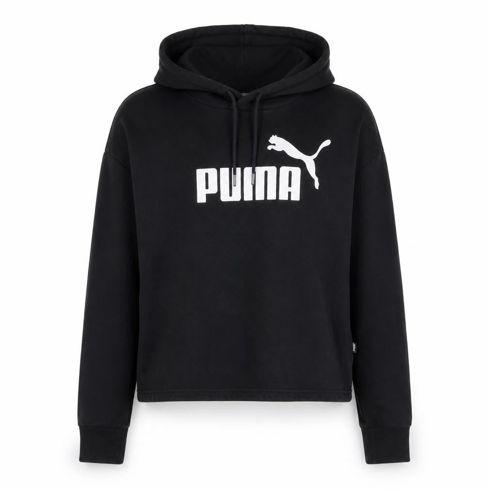 Puma Womens Black XS Pullover Hoodie Sweatshirt Athletic Logo