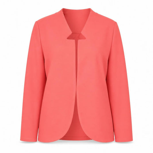 Gerard Women Coral Pink Long Sleeve Suit Jacket Size 10 Polyester Blend