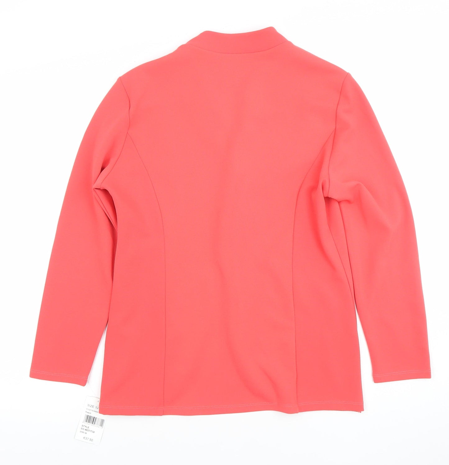 Gerard Women Coral Pink Long Sleeve Suit Jacket Size 10 Polyester Blend