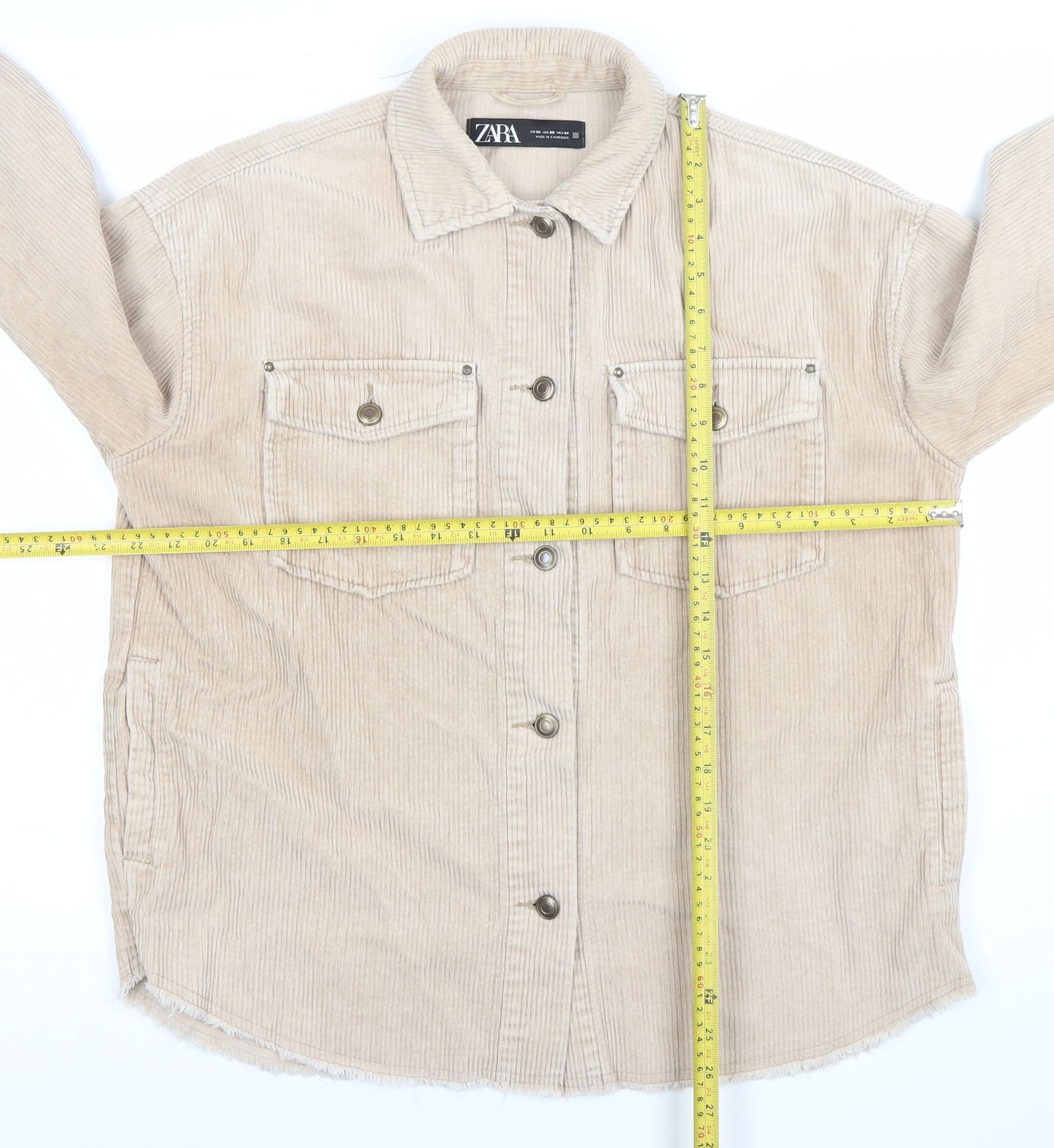ZARA Women’s Beige Corduroy Button-Up Jacket XS
