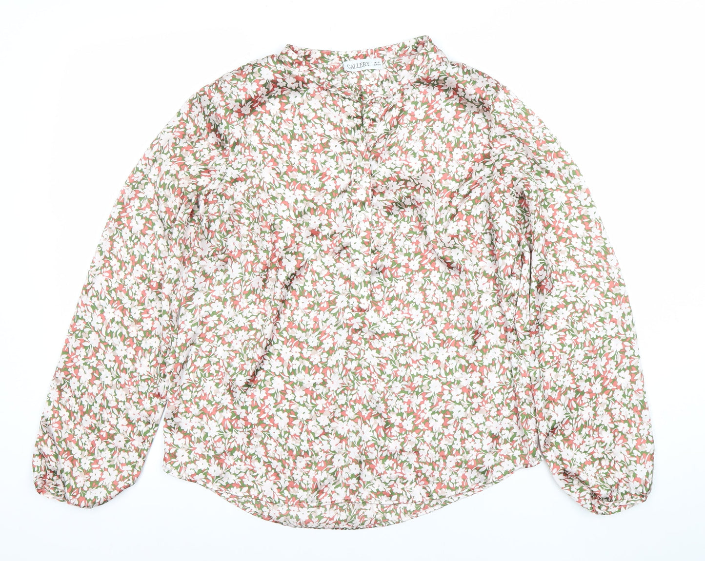 Gallery Womens Multicoloured Floral Long Sleeve Chiffon Blouse Size 10