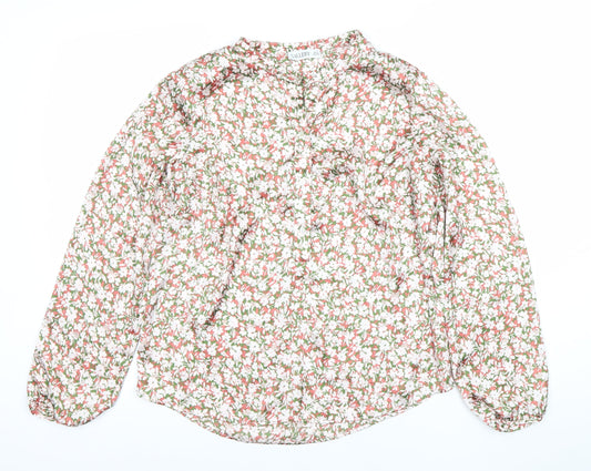 Gallery Womens Multicoloured Floral Long Sleeve Chiffon Blouse Size 10