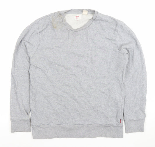 Levi's Men's Grey Cotton Crew Neck Pullover Sweatshirt Size S