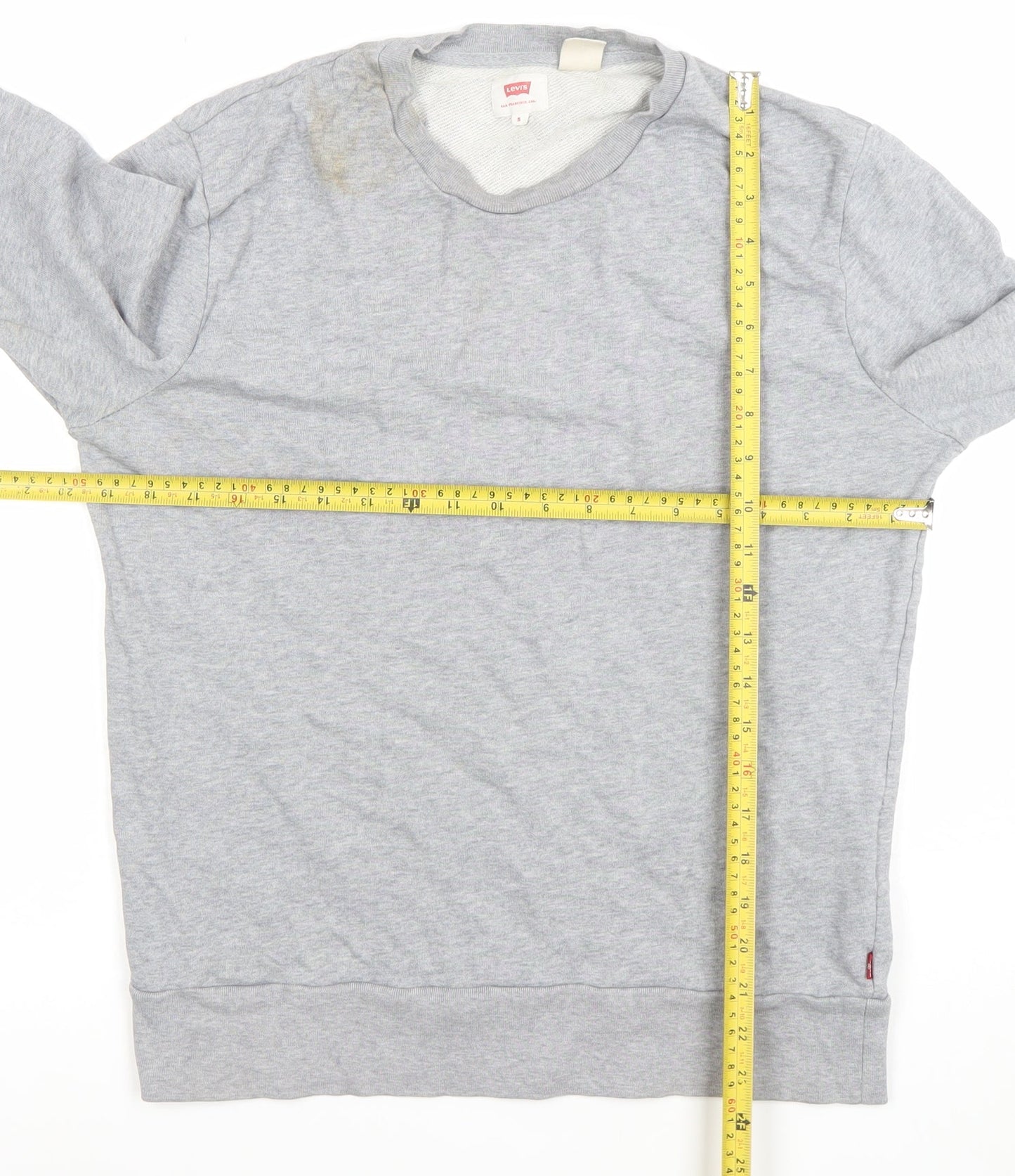 Levi's Men's Grey Cotton Crew Neck Pullover Sweatshirt Size S