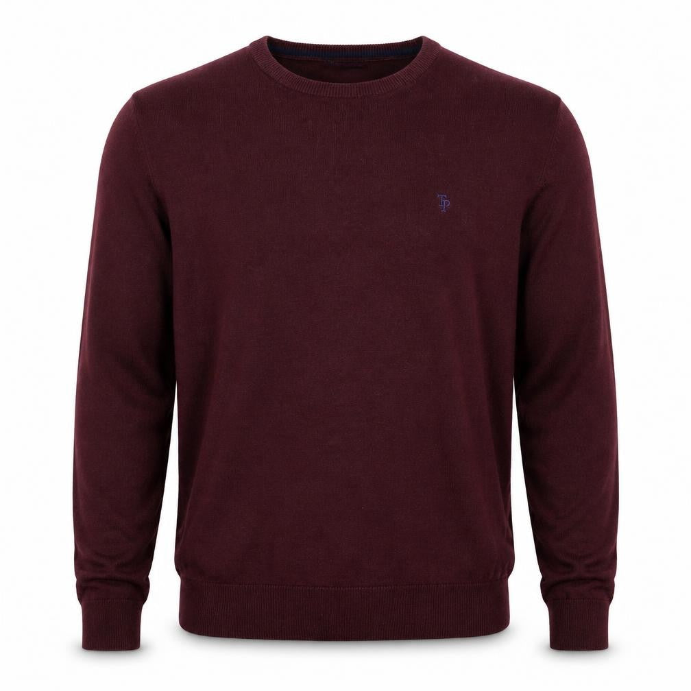Tom Penn Men's XL Red Cotton Crew Neck Jumper
