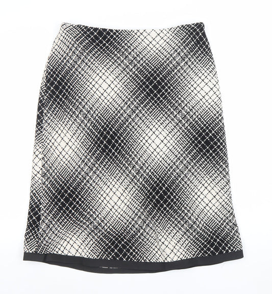 Steilmann Women Black Check Tweed Knee Length Pencil Skirt Size 14