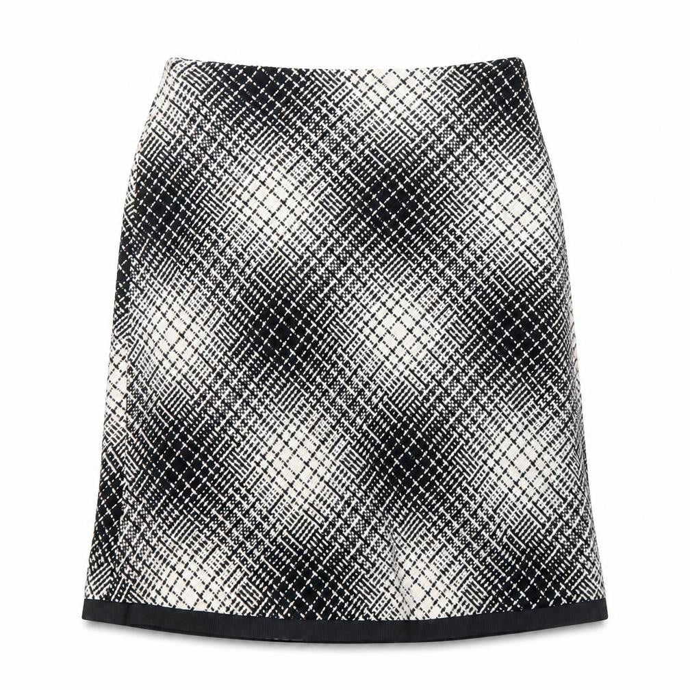 Steilmann Women Black Check Tweed Knee Length Pencil Skirt Size 14
