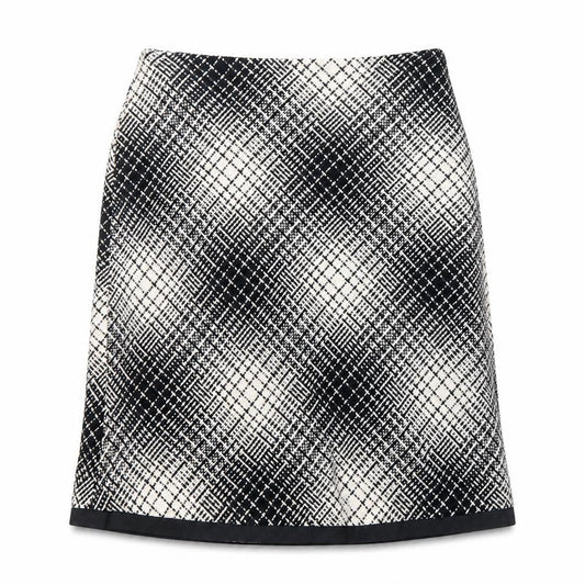 Steilmann Women Black Check Tweed Knee Length Pencil Skirt Size 14
