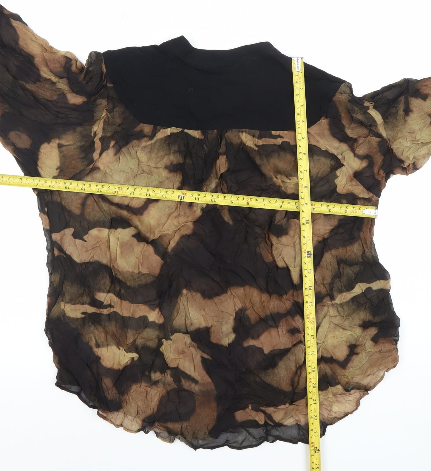 Massimo Dutti Women’s Multicoloured Camouflage Viscose Blouse L