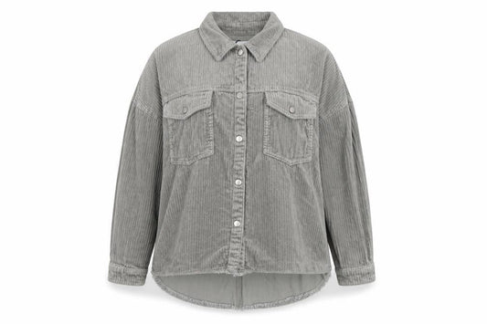 Zara Women Grey Corduroy Button Jacket Size 14 Relaxed Fit