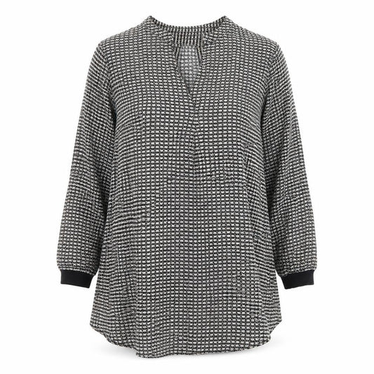 Part Two Women’s Black Geometric V-Neck Shirt Dress Size 14