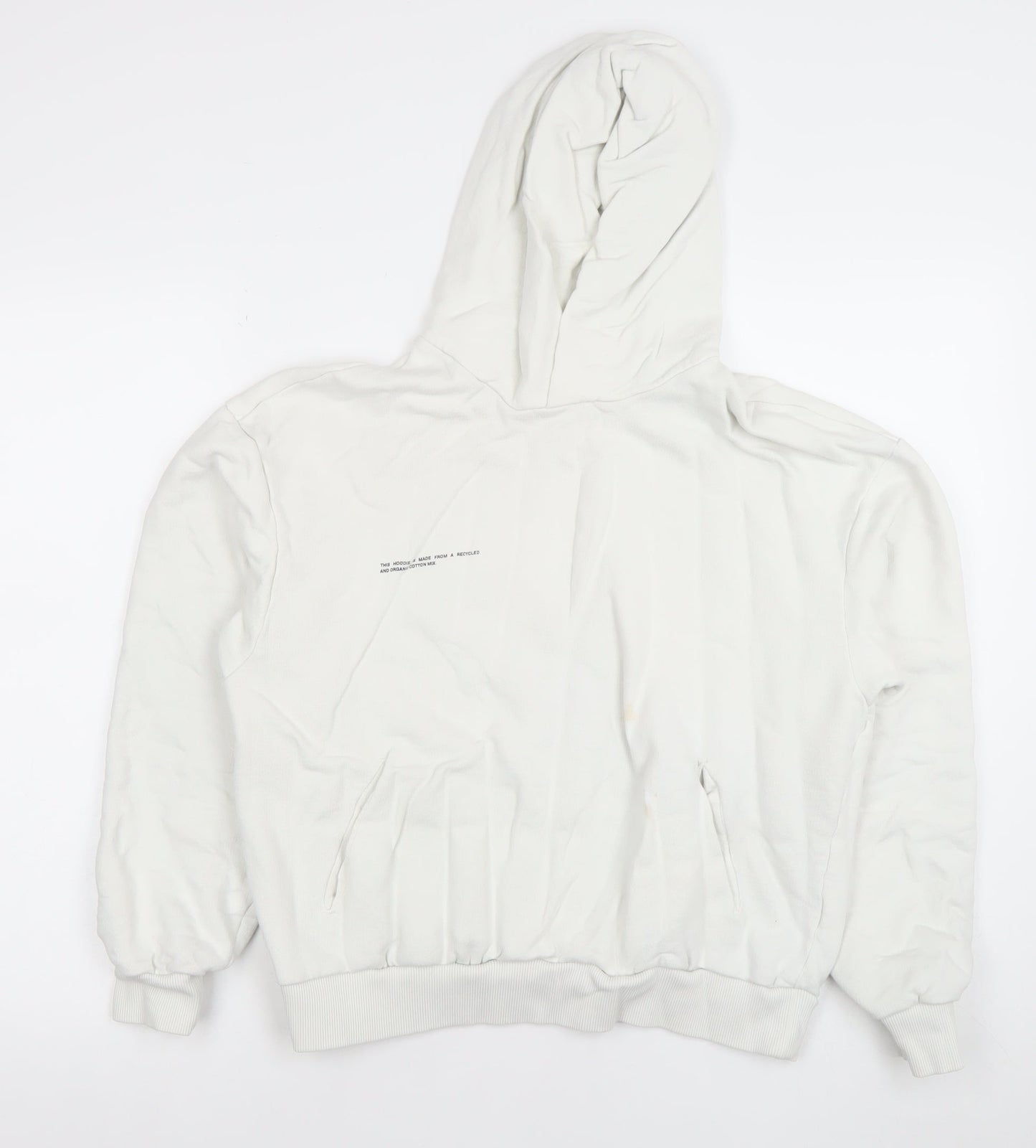 Pangaia Women White Organic Cotton Pullover Hoodie Size M