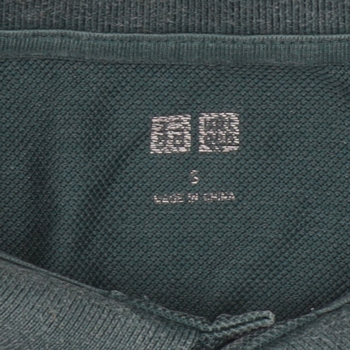 Uniqlo Men's Green Cotton Blend Short Sleeve Polo Shirt Size S