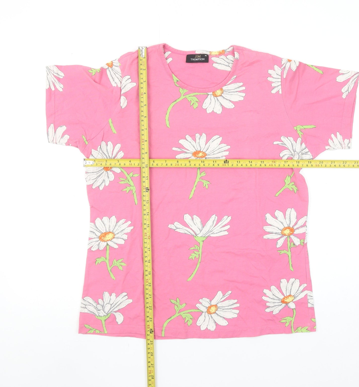 Jim Thompson Women’s Pink Floral Cotton T-Shirt XL