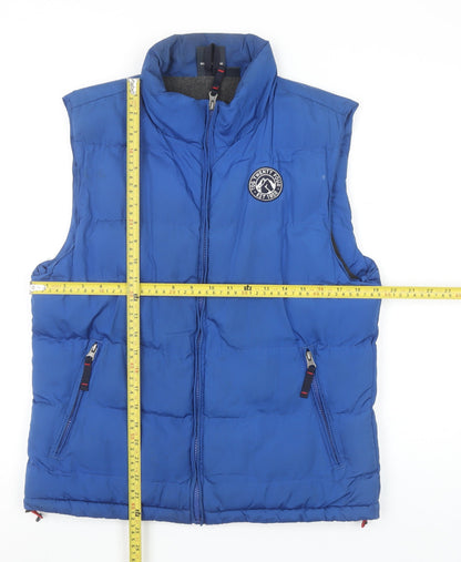 Back view of TOG24 boys’ blue padded bodywarmer gilet 13 years 158cm polyester