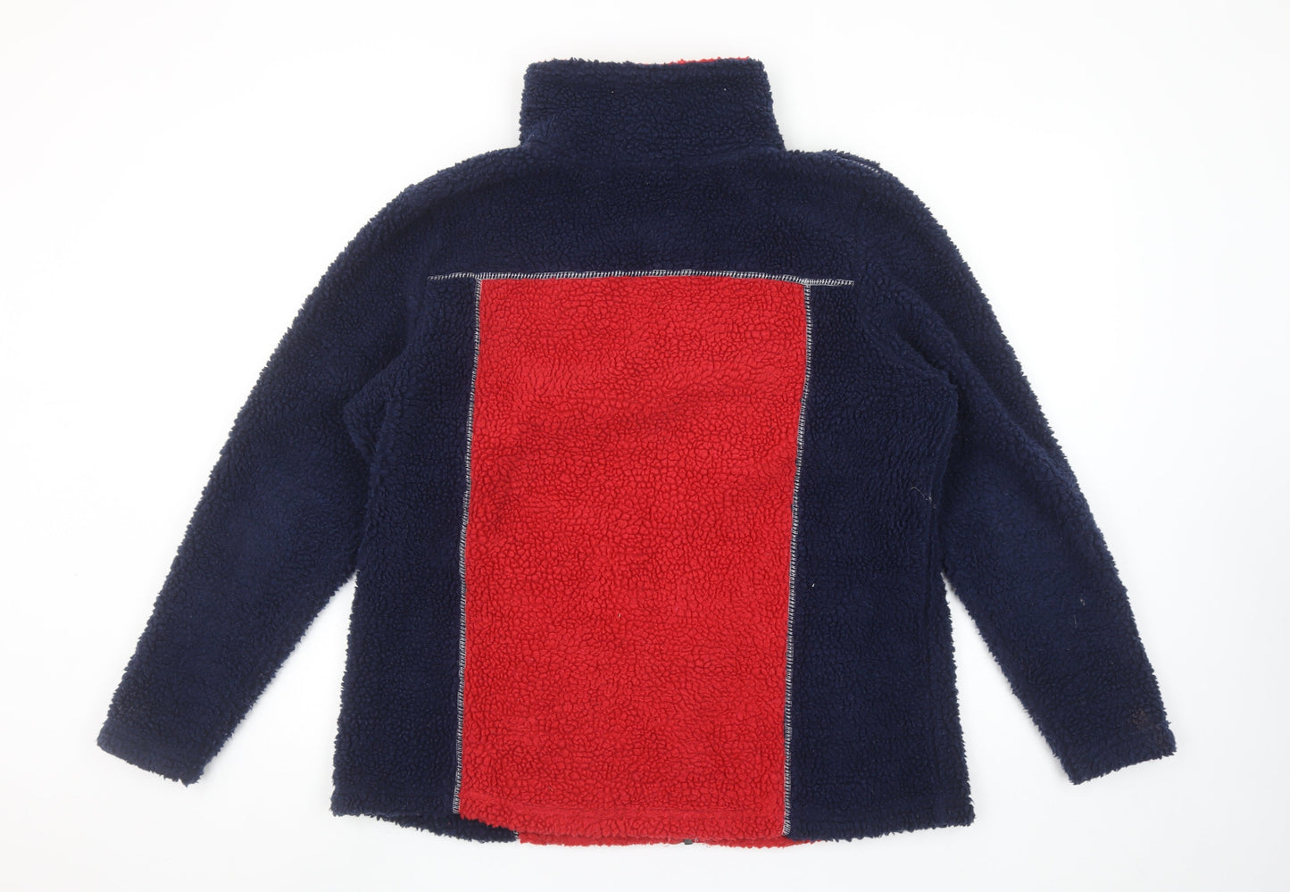 bpc Bonprix Women’s Red Blue Fleece Jacket Size 16 Zip Outdoor Casual