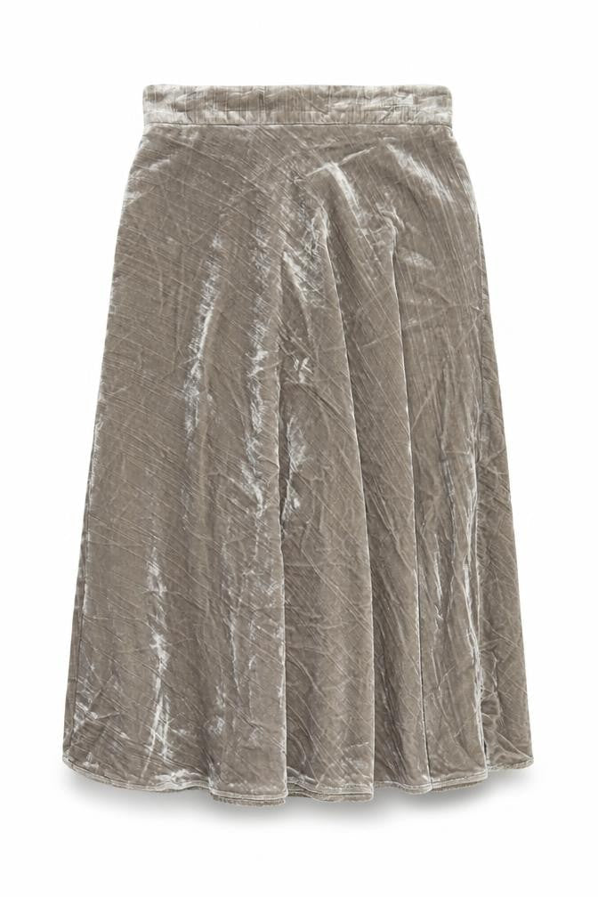 Marks & Spencer Women’s Beige Velvet A-Line Midi Skirt Size 8