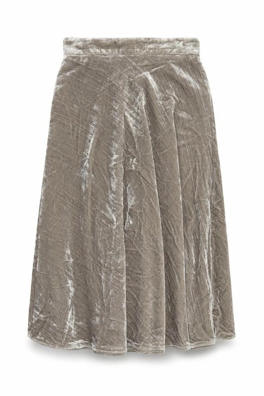 Marks & Spencer Women’s Beige Velvet A-Line Midi Skirt Size 8