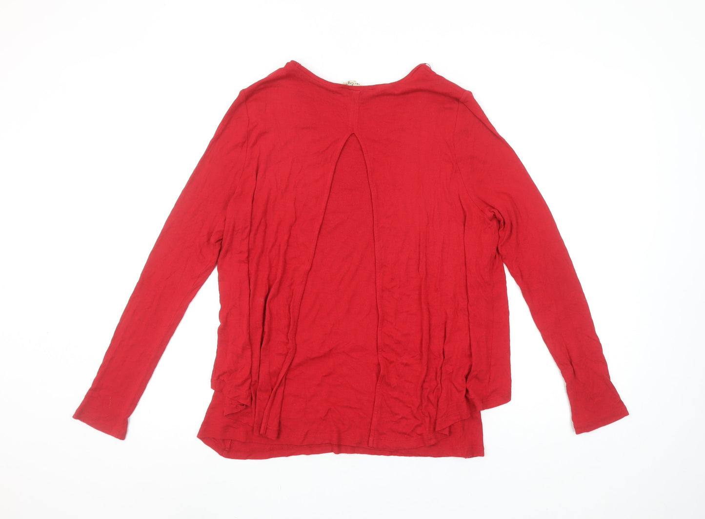 Phase Eight Women's Red Long Sleeve Jersey Blouse UK 14