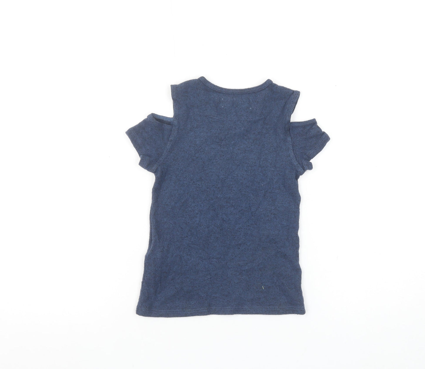 Abercrombie & Fitch Kids Girls Blue Cut-Out Shoulder T-Shirt 3-4 Years