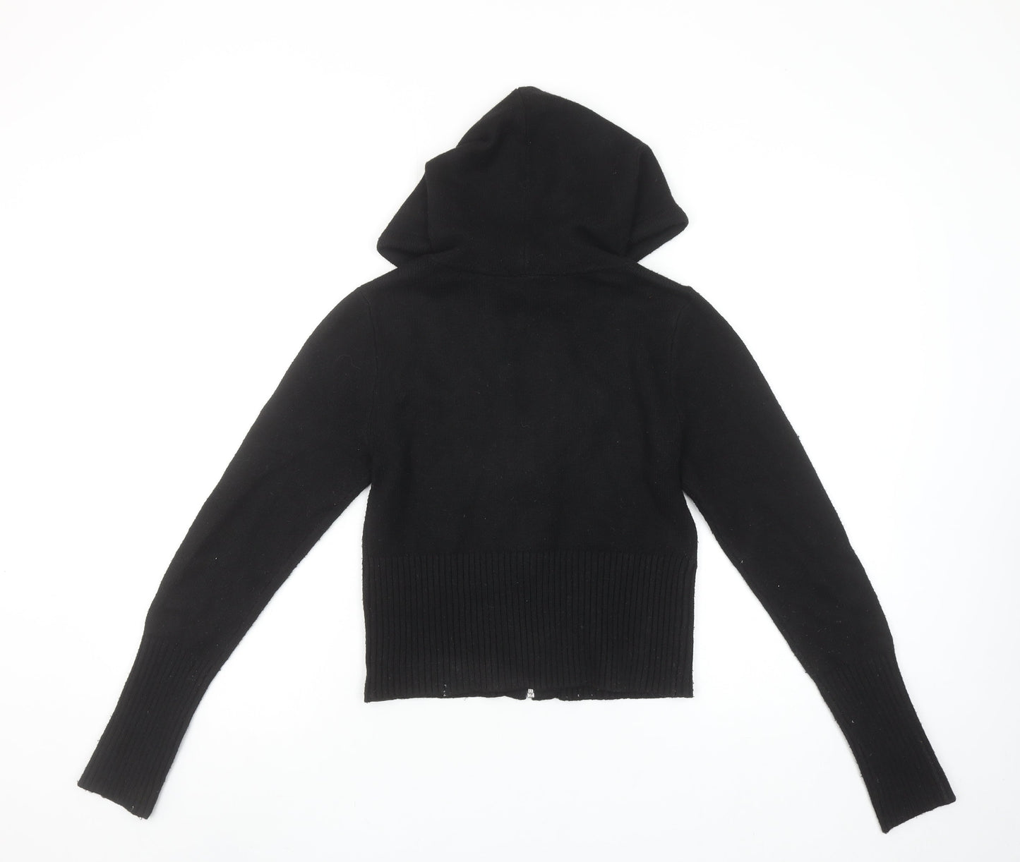Gilly Hicks Girls Black Full Zip Hooded Cardigan Size L