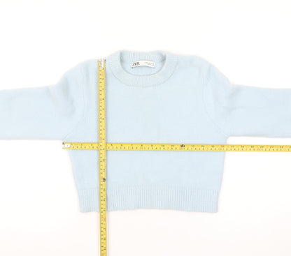 Zara Womens Blue Crew Neck Knit Pullover Jumper Size 12