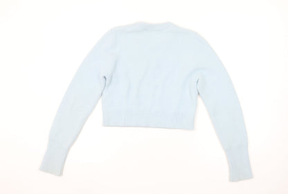 Zara Womens Blue Crew Neck Knit Pullover Jumper Size 12