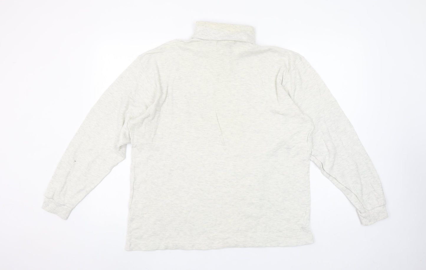 BHS Ivory Roll Neck Long Sleeve Cotton Jersey Top M