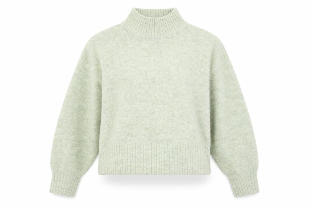 Monki Women's Green Mock Neck Wool Blend Jumper Size S