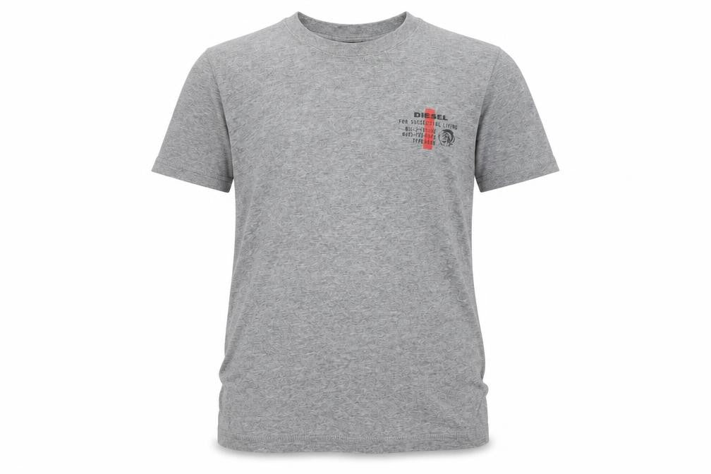 Diesel Boys Grey 10 Years Basic Logo Cotton T-Shirt