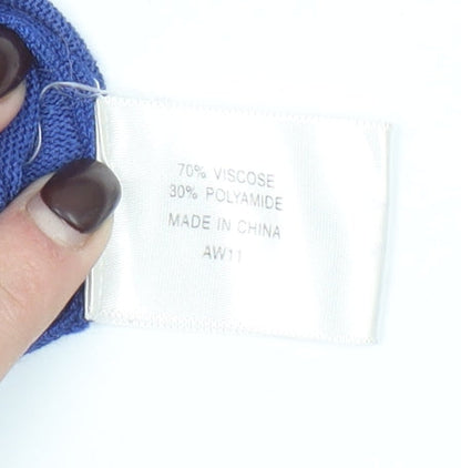 Country Casuals Women Blue V-Neck Long Sleeve Pullover Jumper Size S