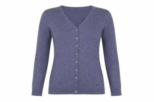 Piazza Italia Women Blue Cardigan Knit Long Sleeve V-Neck Size S