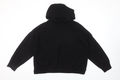 Isle Essentials Womens Black Size 18-20 Hooded Pullover Jumper