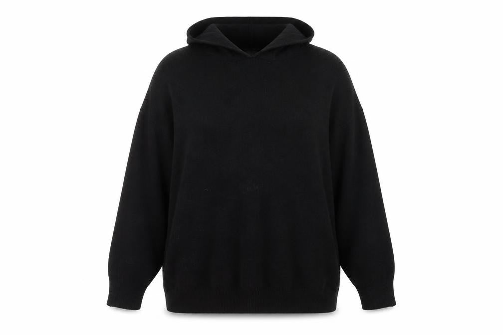 Isle Essentials Womens Black Size 18-20 Hooded Pullover Jumper