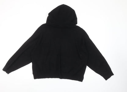 Isle Essentials Womens Black Size 18-20 Hooded Pullover Jumper