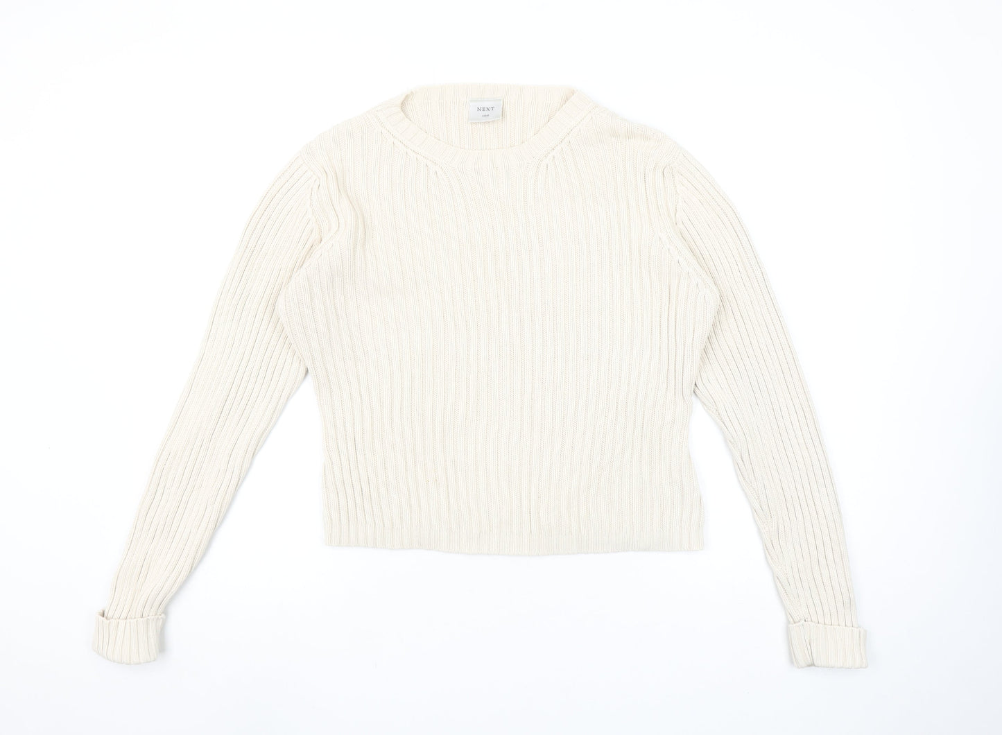 Next Women’s Ivory Ribbed Cotton Knit Jumper Size L