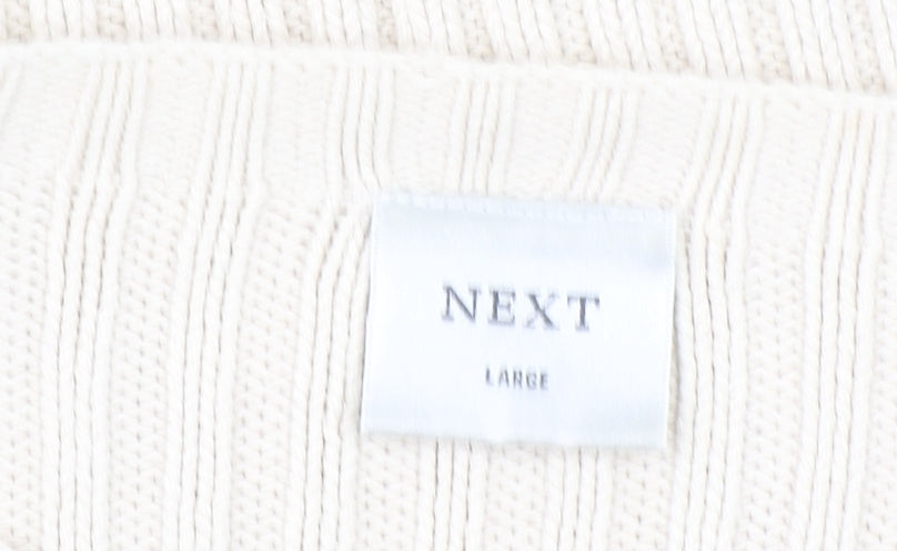 Next Women’s Ivory Ribbed Cotton Knit Jumper Size L