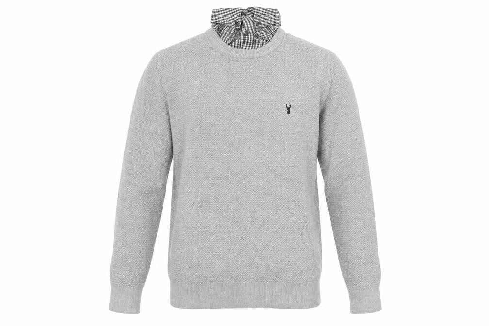 Next Men’s Grey Cotton Crew Neck Jumper Size S Classic Knit
