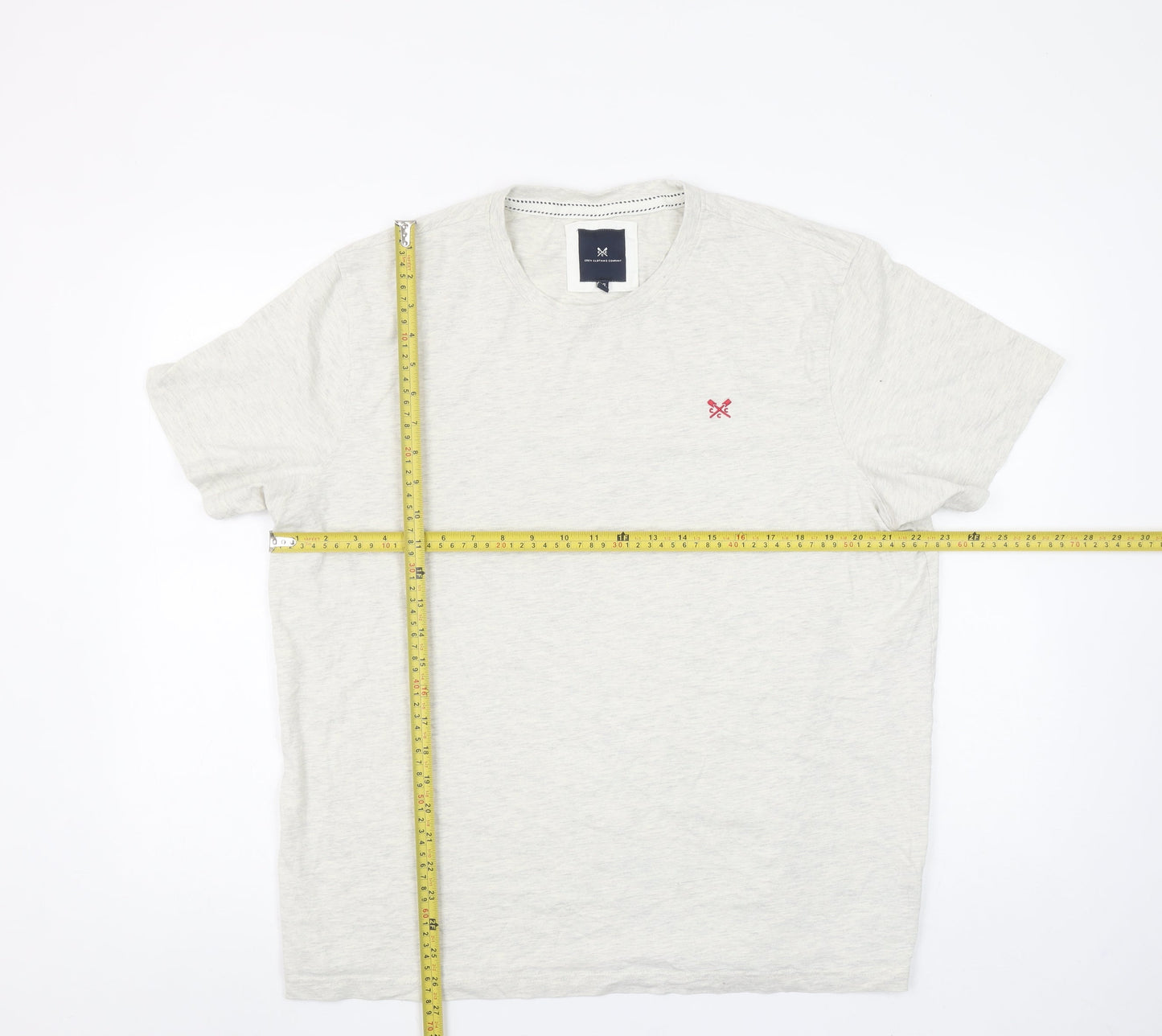 Crew Clothing Company Men's Beige XXL Short Sleeve Crew Neck T-Shirt