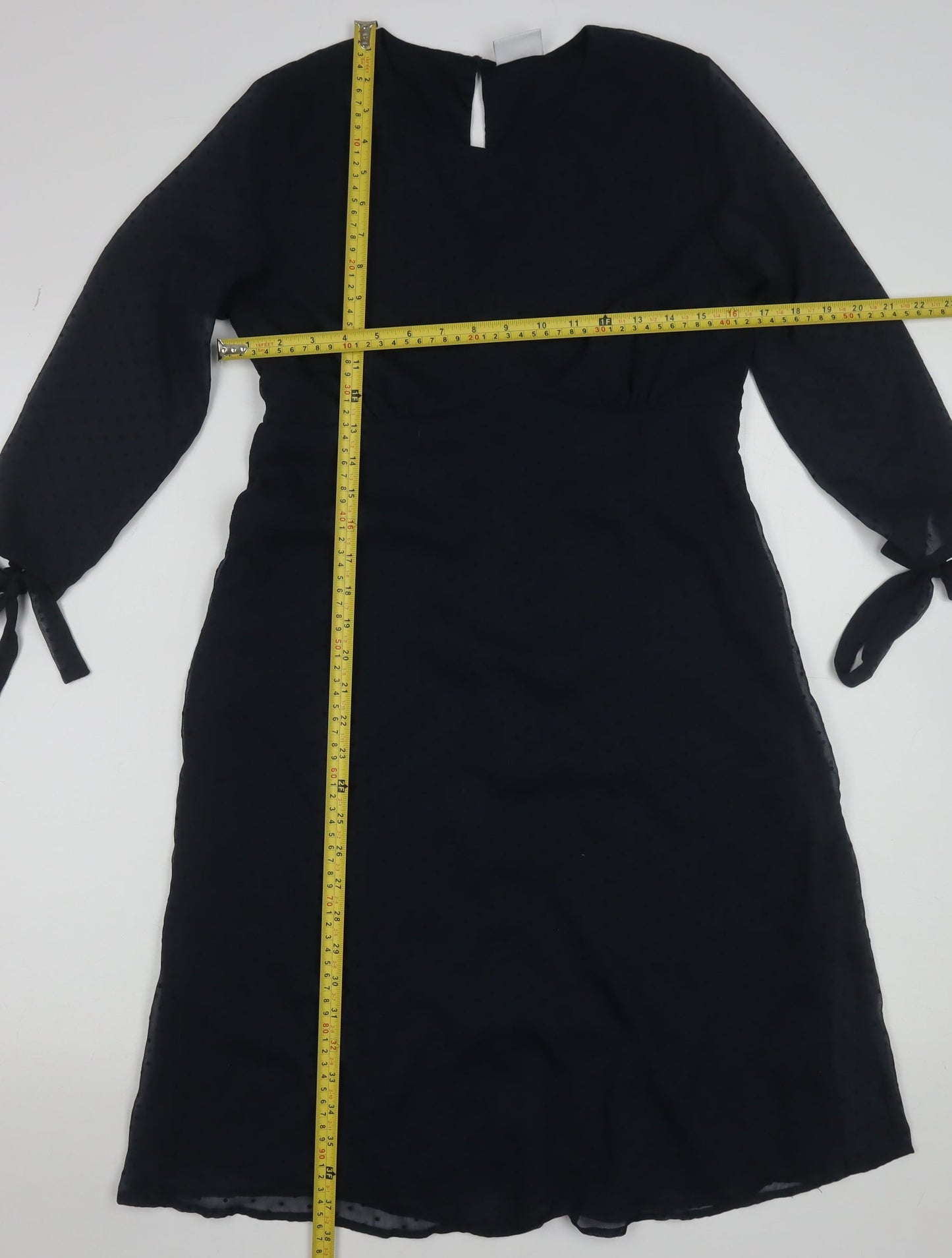 Vila Women Black Shift Knee Length Dress Size S Long Sleeve