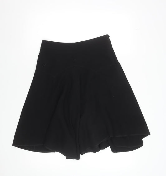 Zara Woman Black Flare Knee Length Polyester Skirt Women's Size 4