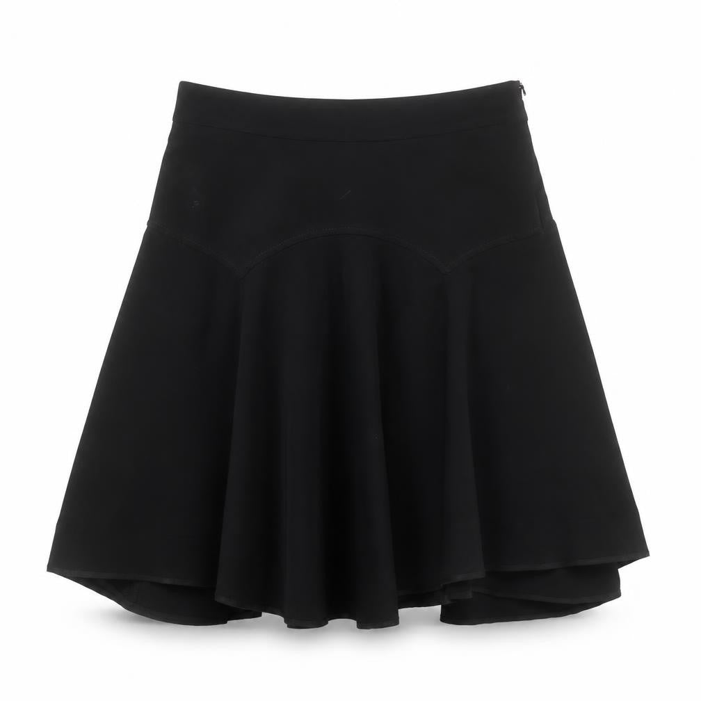 Zara Woman Black Flare Knee Length Polyester Skirt Women's Size 4